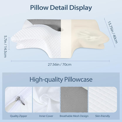 Perna HOMCA Orthopaedic Pillow Memory Foam 70 x 40 x 8.5/14 cm Gri