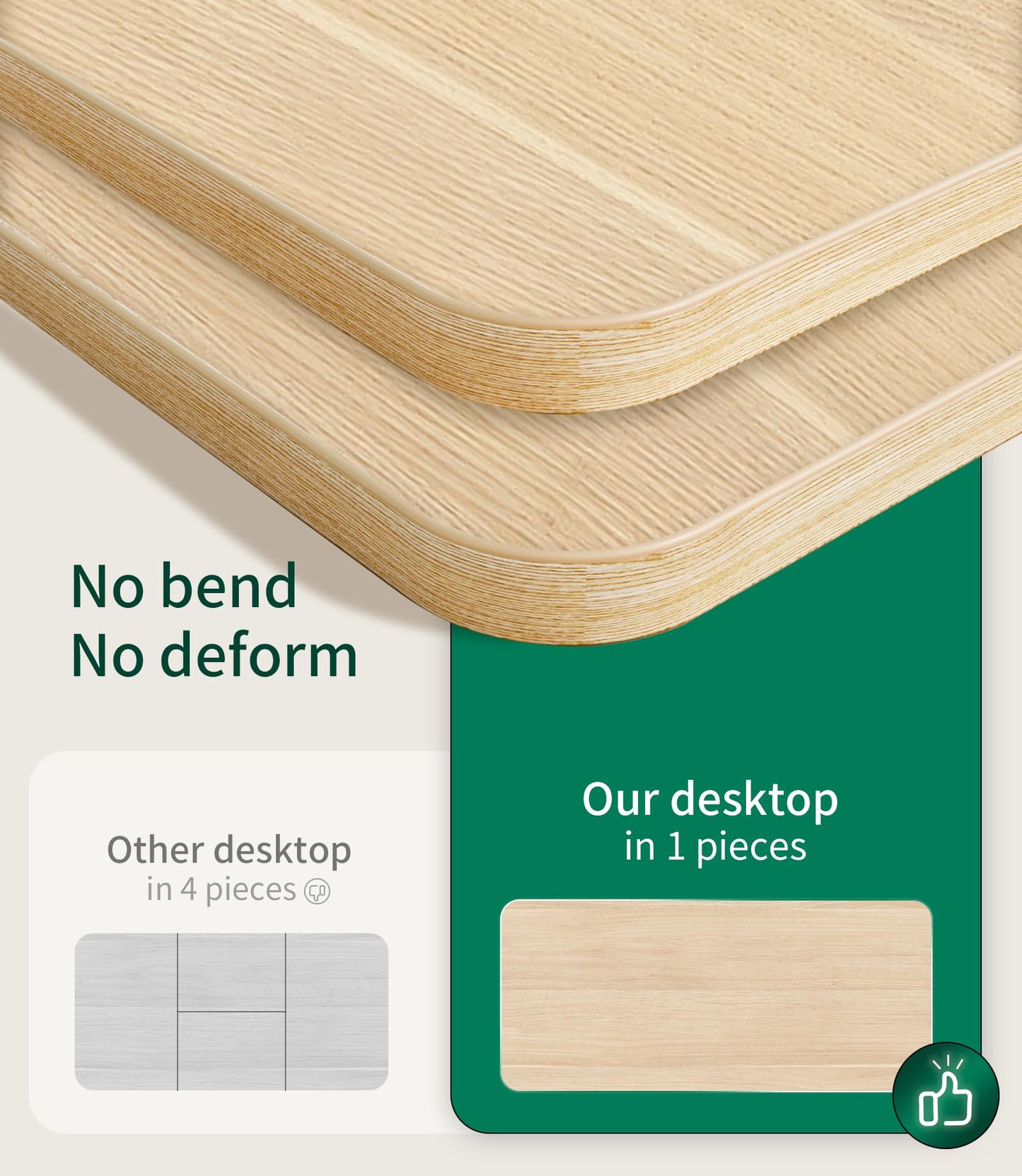 Blat birou MAIDeSITe 120x60 cm Oak 2.5 cm, reglabil DIY