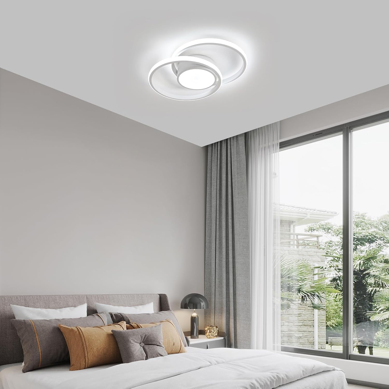 DELIPOP Ceiling Light LED Dimmable with Remote Control / App, 40 W Modern Ceiling Light Round White LED Lamp for Bedroom, Living Room, Kitchen, Dining Room