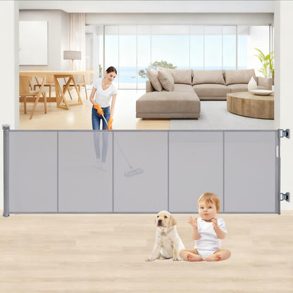 Poarta de siguranta Wodondog ML001B retractabila 150 cm alba