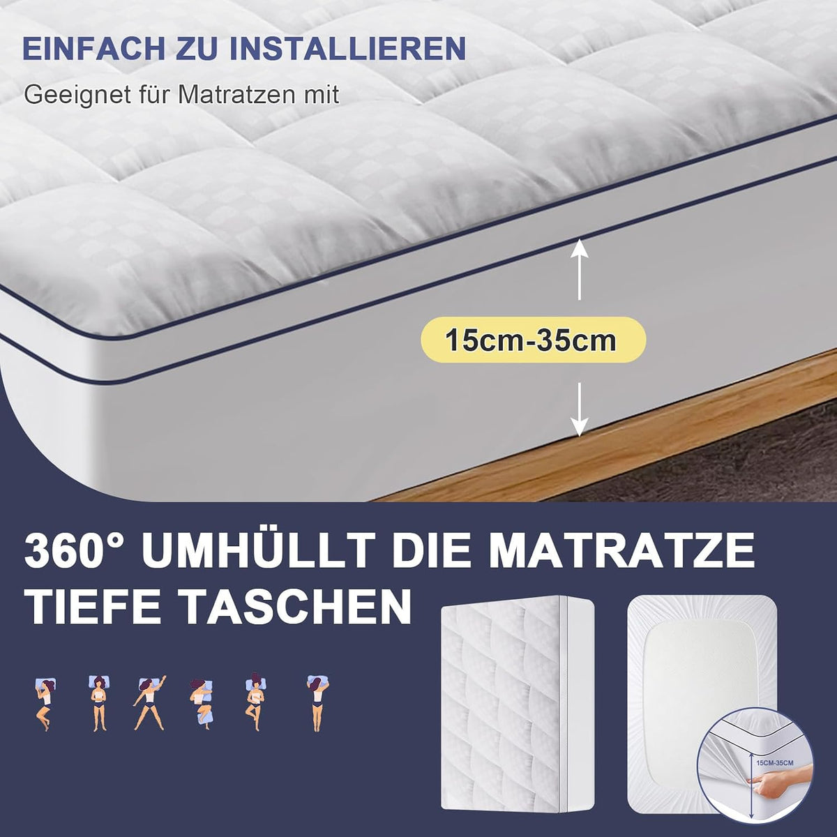 Topper Autsel 3D Topper 160 x 200 cm Microfibre 1200 GSM moale