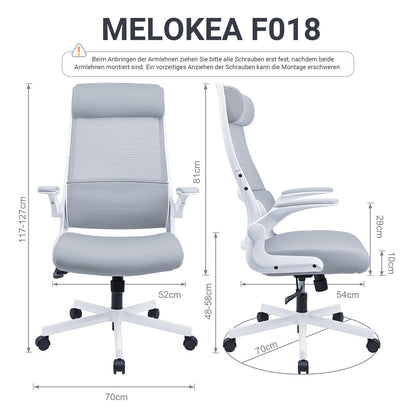 Scaun de birou MELOKEA CHAF018G ergonomic cu tetiera reglabila
