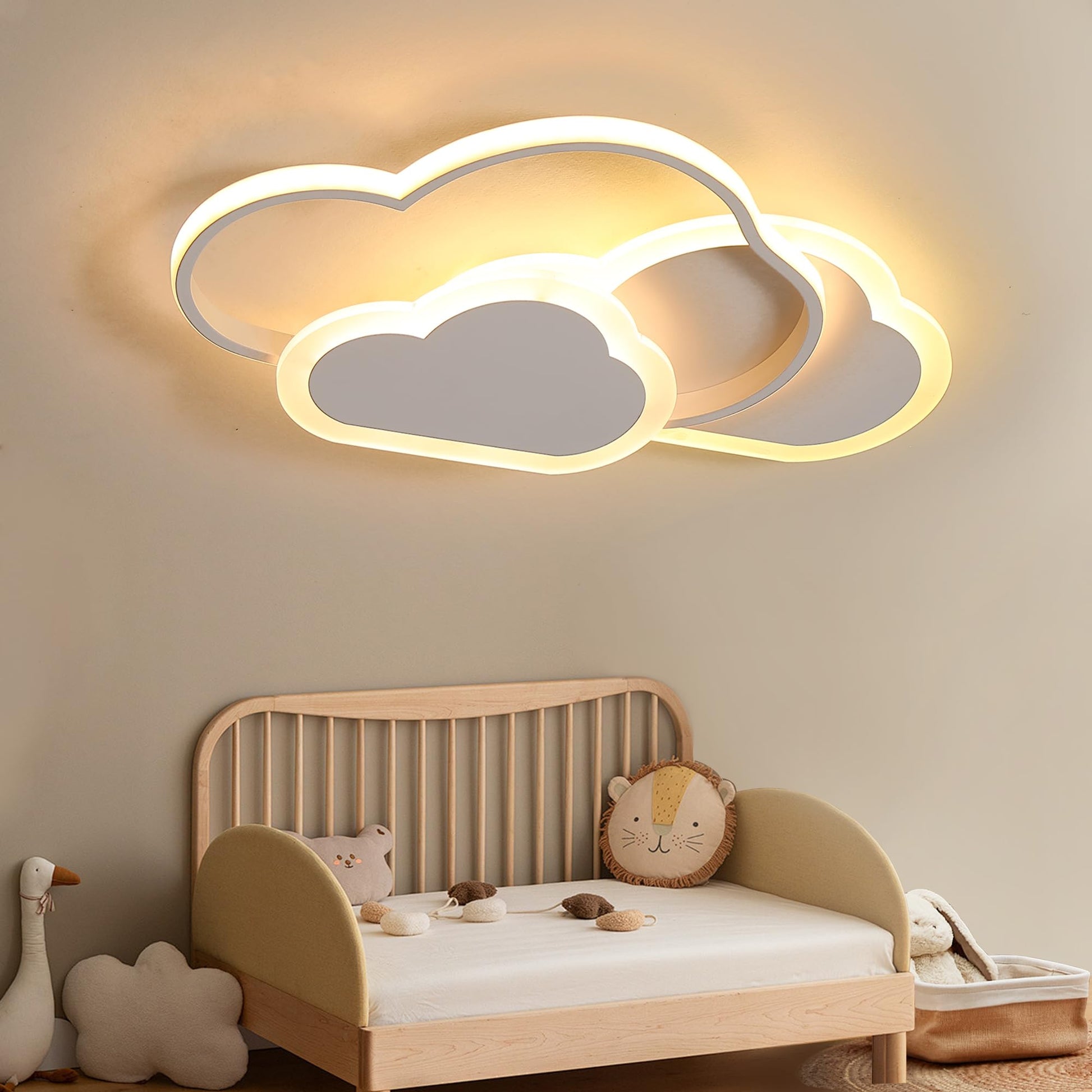 YUEEU PE soveværelse lampe børneværelse lampe loft LED loftslampe børneværelse 40 cm sky loftslampe børnelampe, dæmpbar sky lampe med fjernbetjening, loftslamper til børn, babyværelse
