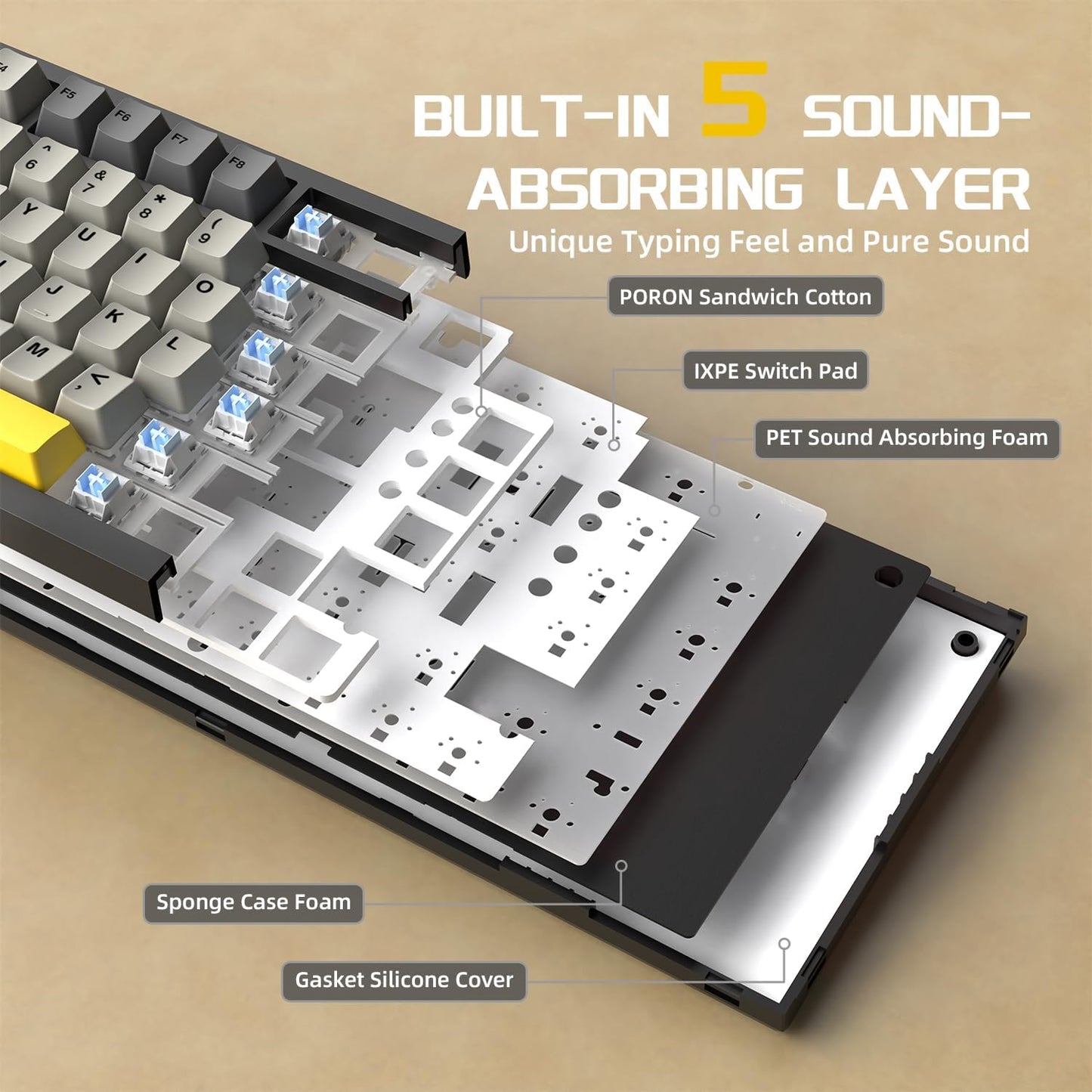 Tastatura mecanica AK820PRO 75% cu ecran Smart TFT