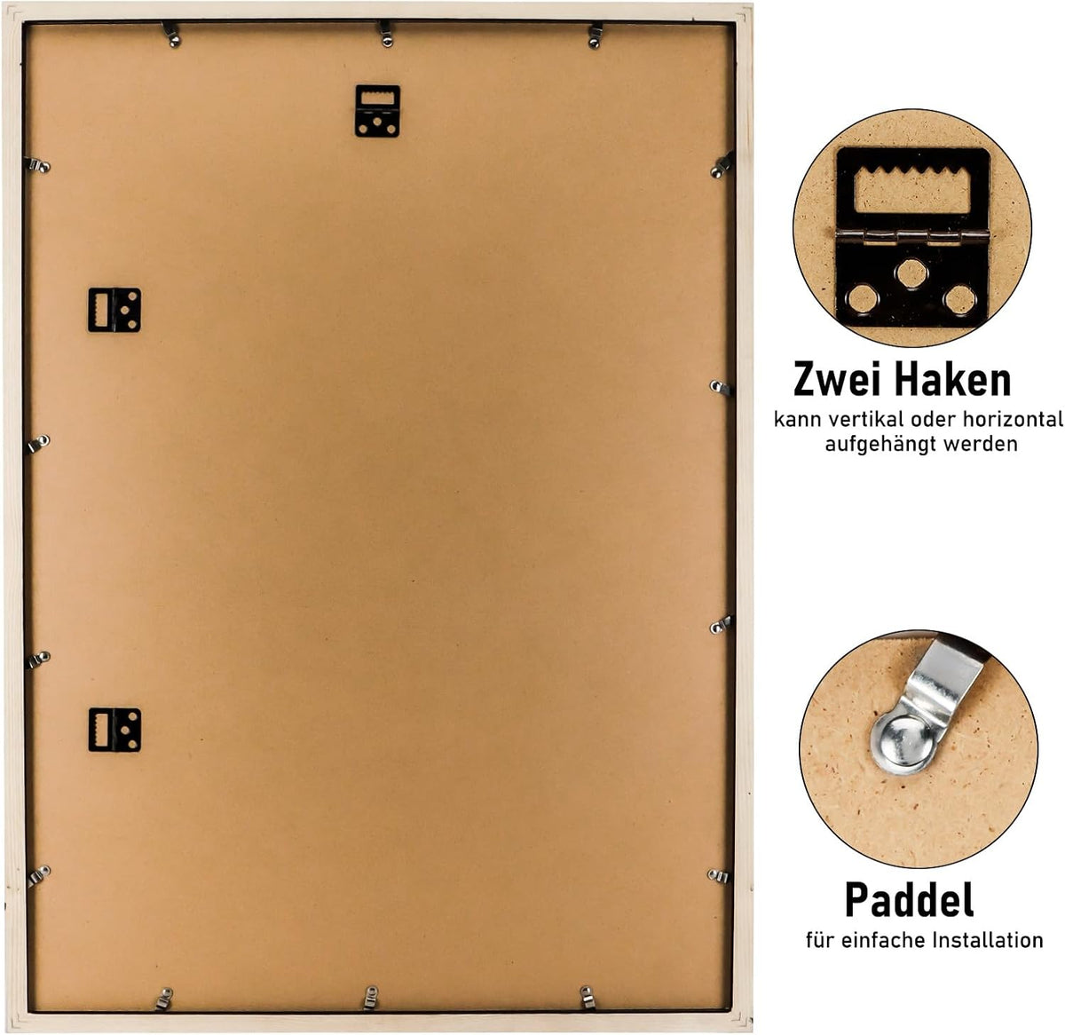 Rama foto kollyseek din lemn masiv cu passepartout, 50 x 70 cm, neagra