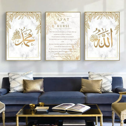 Tablou QPLGTU Marble Canvas Painting 60x90 cm, set 3 piese