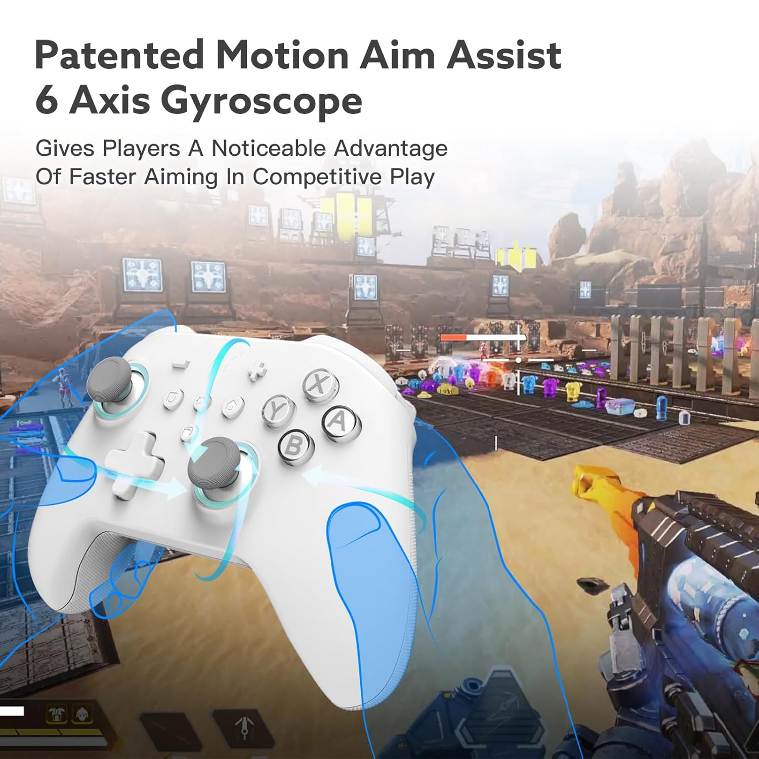 [No Drift] GuliKit KK3 Max Bluetooth Controller, Kingkong 3 Max Wireless Controller for Switch/Switch OLED, Hall Effect Joystick/Triggers, Maglev/Rotor/HD Vibration, Hyperlink Adapter (White)