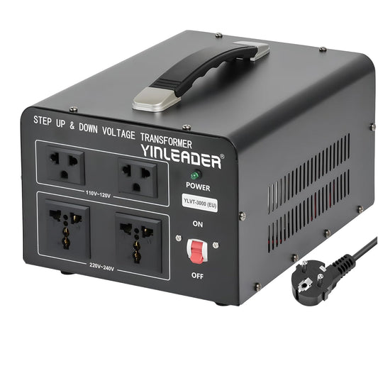 Yinleader 3000 VA 110 Volt USA Voltage Converter Toroidal Core Transformer 3000 VA In: 110 V or 220 V / Out: 110 V and 220 V
