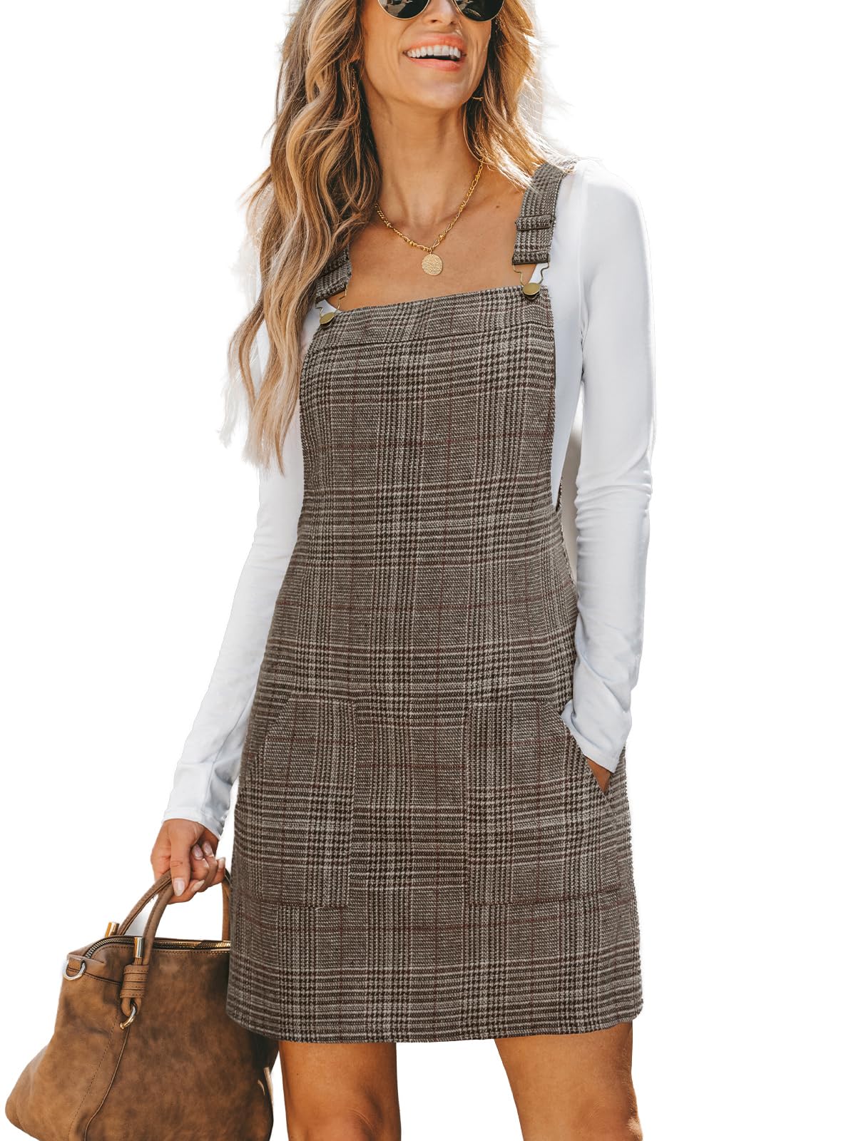 Rochie CUPSHE XXL - Corduroy Mini Casual cu Buzunar si Bretele Largi