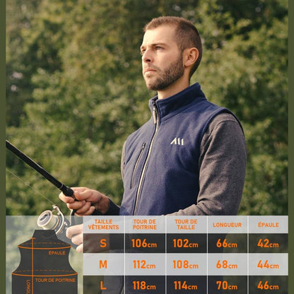 carwee Heated Fleece Vest Sleeveless with External Battery Included Fleece Jacket Electric 6 Heat Zones Warm Fleece Coat Winter for Motorcycle Hunting Hiking