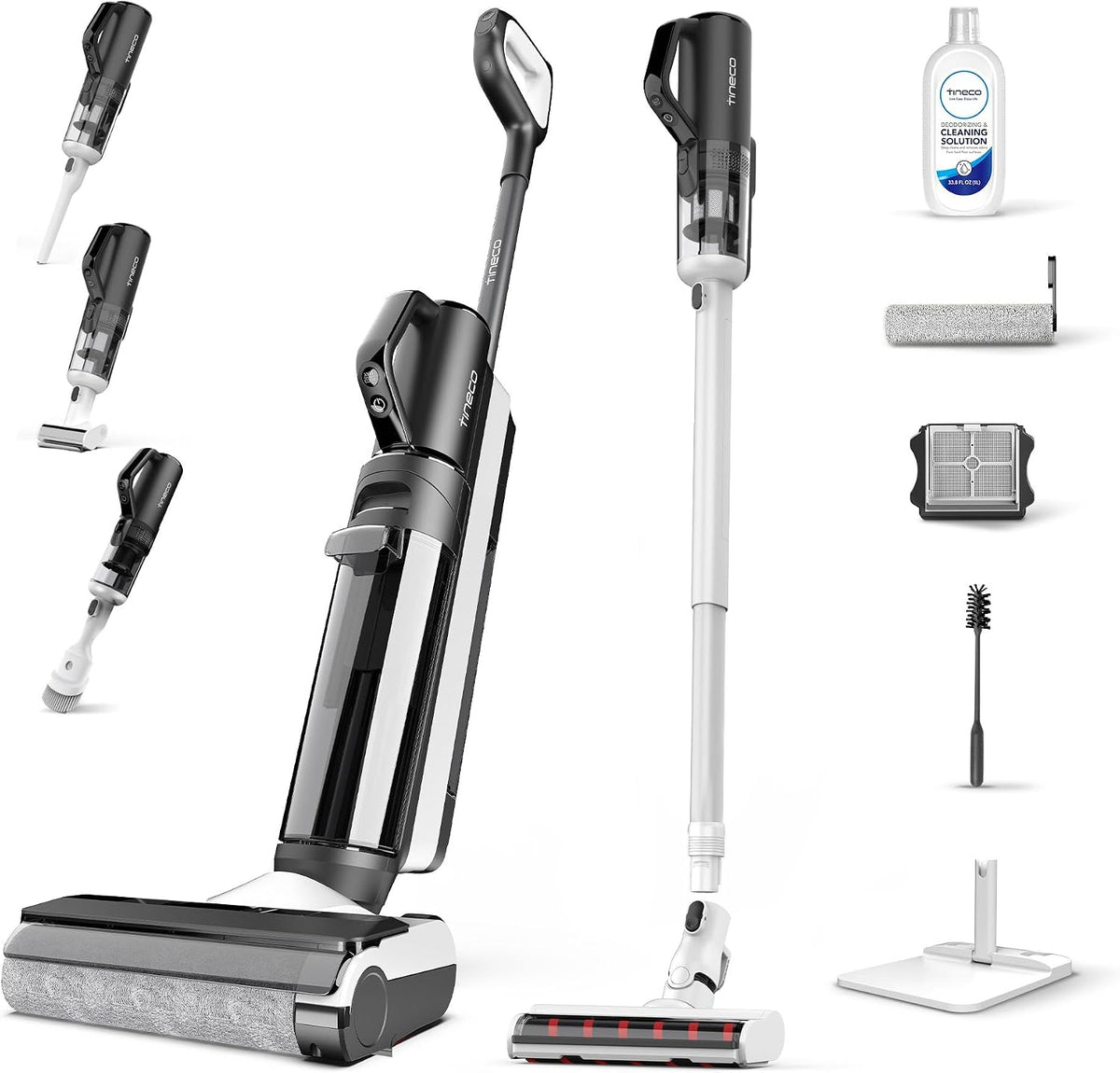 Aspirator vertical Tineco Floor One S5 Combo Power Kit 5 in 1 pentru aspirare uscata si umeda, cu iLoop, Wi-Fi si aplicatie