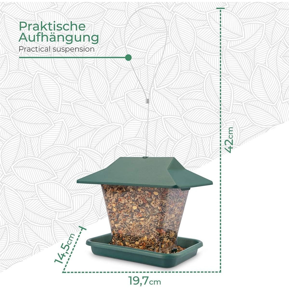 Hanging Bird House - Feeding Bowl for Birds with Landing Sites - Feeder, Feeding Station for Year-Round Wild Birds Feeding