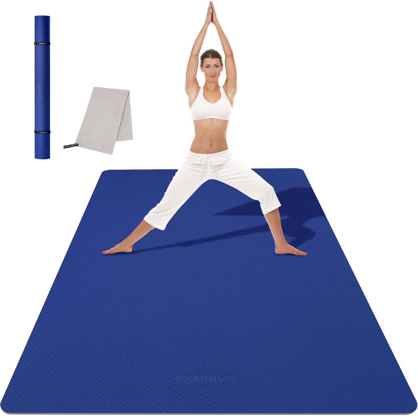 Covoras yoga CAMBIVO 183x122x0.6 cm antiderapant albastru