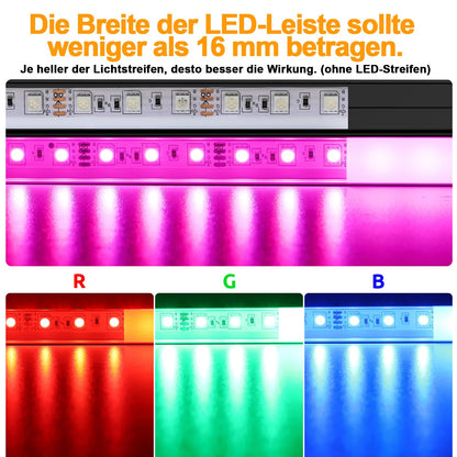 Profil LED Angdarun Aluminium 1 m U-shape 16 mm, negru-alb