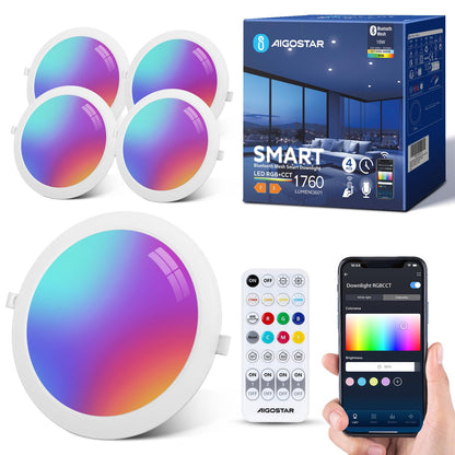 Spoturi LED smart 18W RGB 1760lm Bluetooth Mesh Aigostar, Alexa