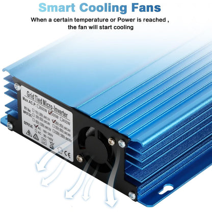 Jadeshay Inverter,Inverter Grid Tie 500W MPPT Grid Tie Micro Inverter 12V Adjustable Battery Discharge for Solar PV Panels, AC220V (Size : 500W12V)