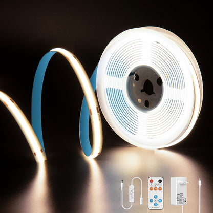 Banda LED PAUTIX COB 10m 2700K 24V Dimmabila cu telecomanda RF