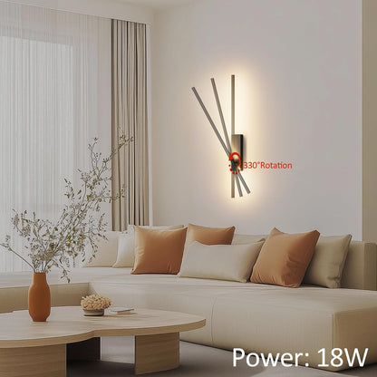 Set 2 aplice LED de interior Coinmit 18 W, 60 cm, negre, cu telecomanda