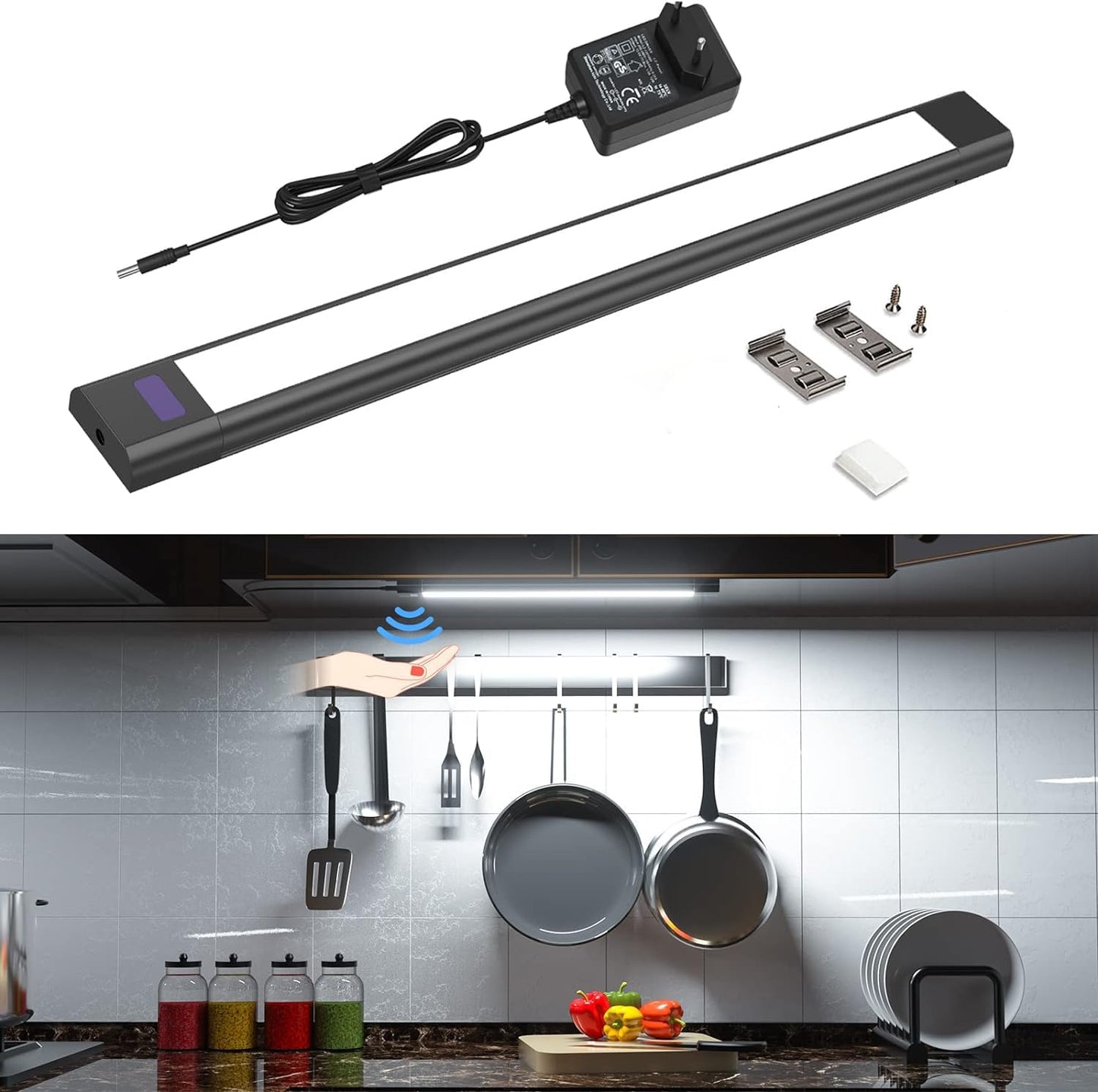 Banda LED WOBANE 60 cm cu senzor fara contact, 5 culori