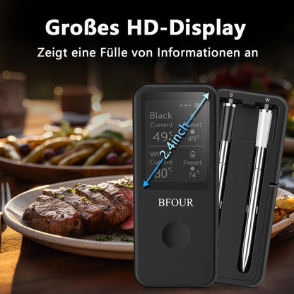 Termometru carne BFOUR BF-60 Bluetooth dublu sonda LCD 2.4 inch