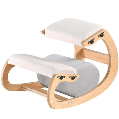 Scaun ergonomic genunchi MallVitally Ajustable din lemn alb