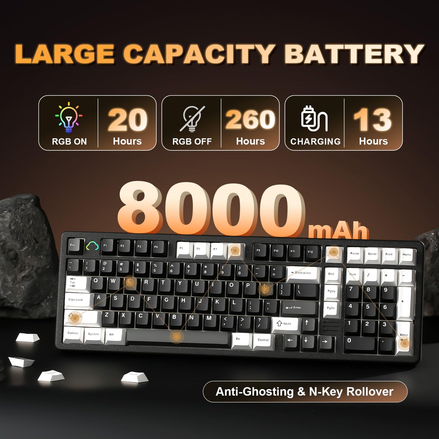 Tastatura YUNZII AL98 Wireless Mechanical RGB 8000mAh QMKVIA