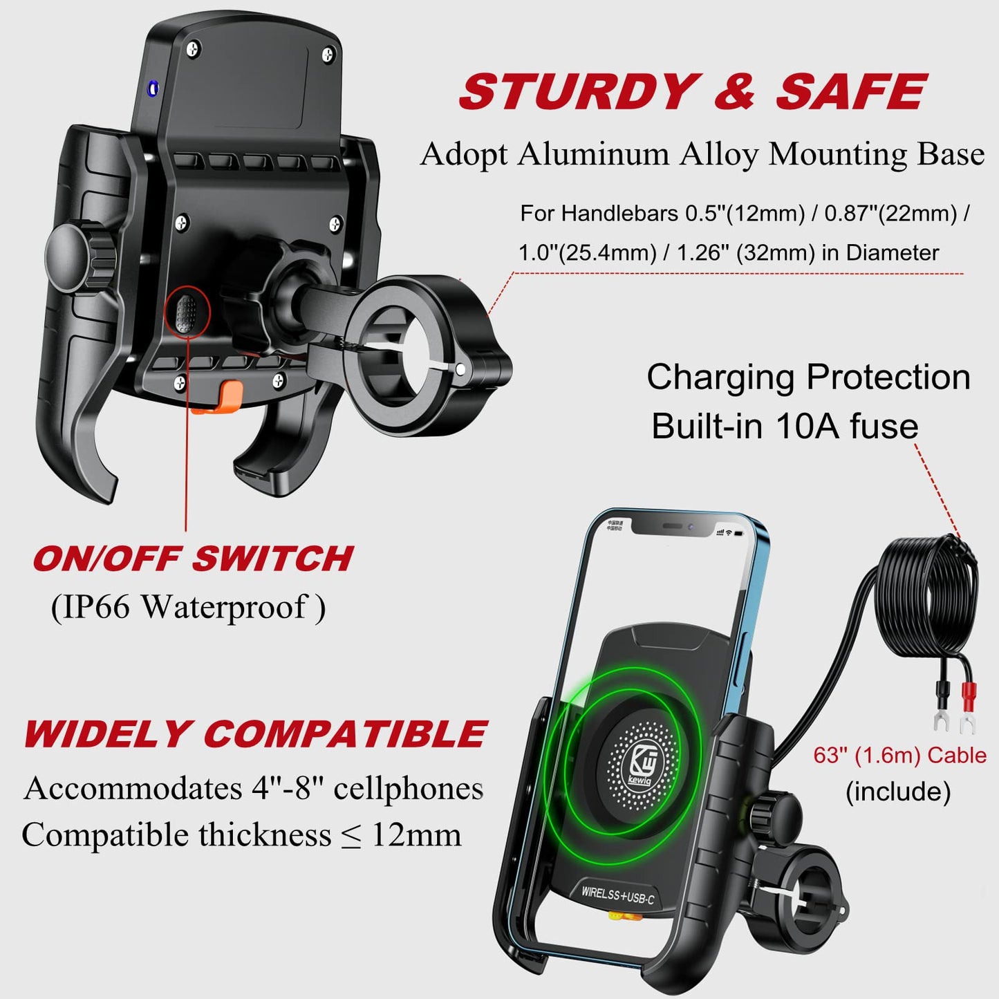 Suport telefon moto BRCOVAN M9S Qi 15W incarcare wireless