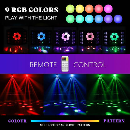 Disco Light, 100W Disco Light, Party Light, Beeseye, UV Flash Light, 14 Channel DMX with Voice Control, Remote Control, Suitable for Wedding, Birthday Party, Halloween, Bar Event