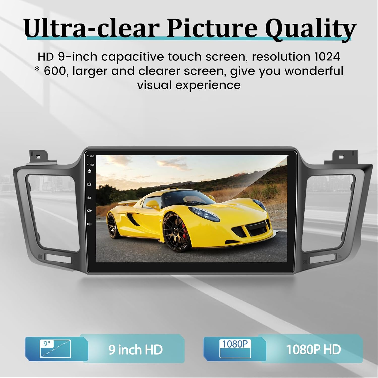 [2G+64G] Car Radio for Toyota RAV4 2013-2019 - 10.1 inch Touchscreen Android 13 Stereo - Wireless Carplay & Android Auto/Mirror Link/EQ/WiFi/GPS/SWC + AHD Backup Camera + Mic