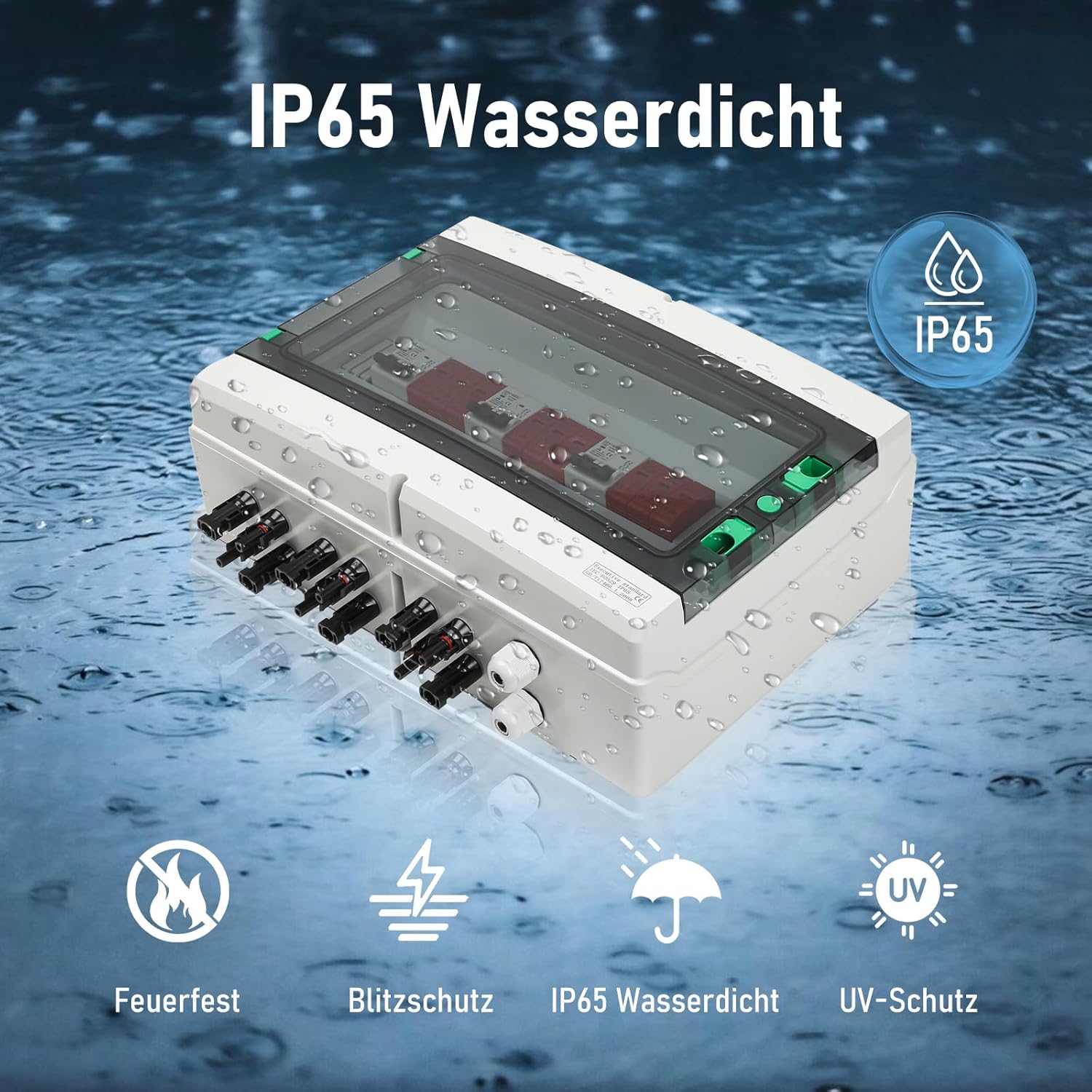 SROCHN Surge Protection PV DC 32A 1000V Lightning Protection Circuit Breaker IP65 Waterproof 3 Strings 18 Modules Solar PV Connection Box