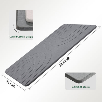 Covoras baie Feilifan Stone Bath Mat Diatomita antiderapant gri