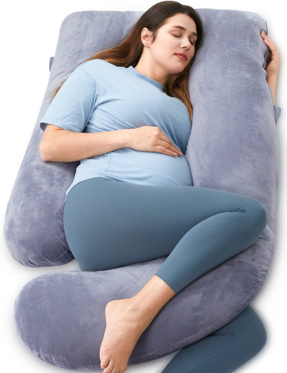 Perna gravide Momcozy PP102 U-Form 145 cm, husa racoroasa