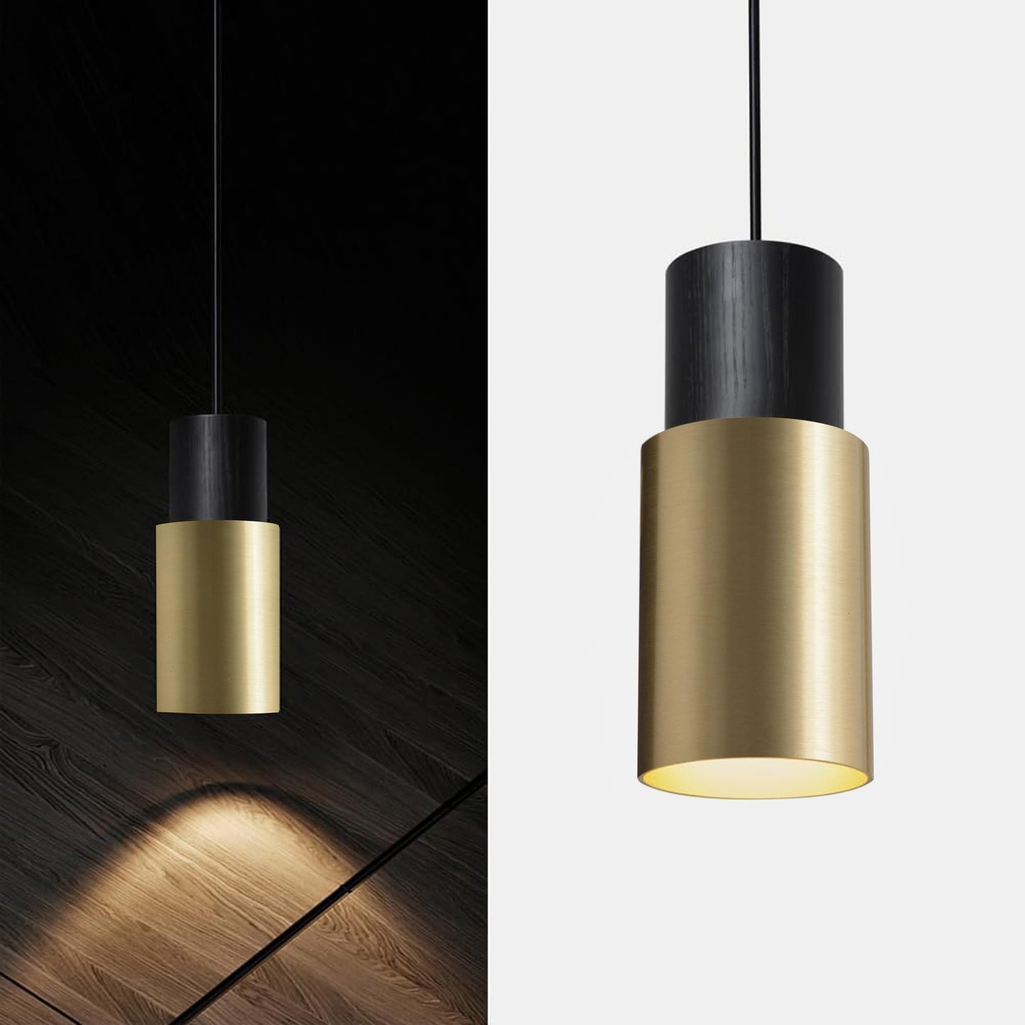 Pendul Vintage 4 lumini E27 92 cm lemn si metal negru