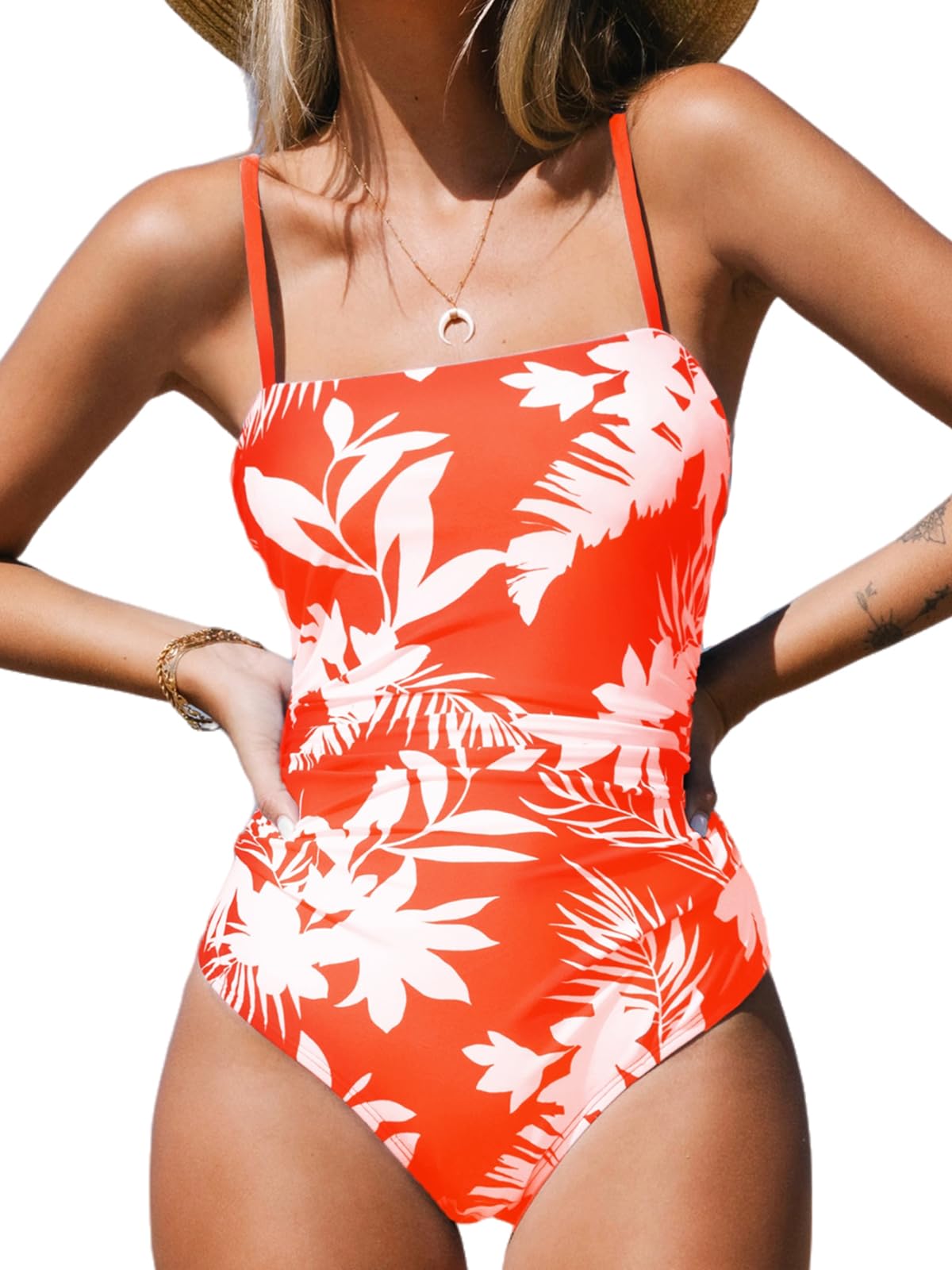 Costum de baie L - CUPSHE One Piece Square Neck Tummy Control