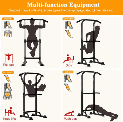 Turn de forta multifuncional sogesfurniture cu bara de tractiuni, reglabil 165-210 cm, negru