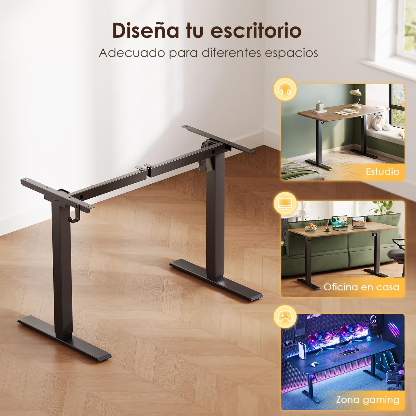 Birou reglabil OffiGo Lift Table Structure 1 motor, 70-115 cm