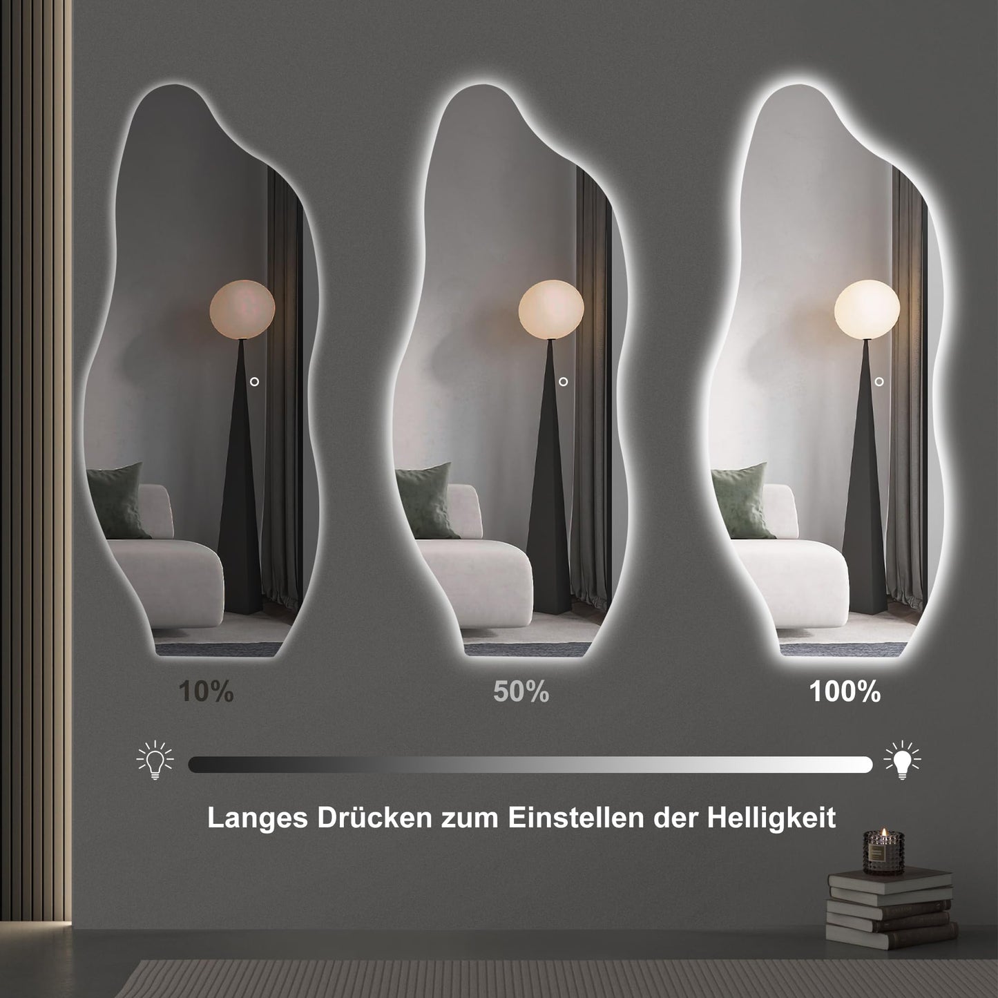 Oglinda LED SDXYSTCE Asymmetrical 120x50 cm IP55 Touch Switch