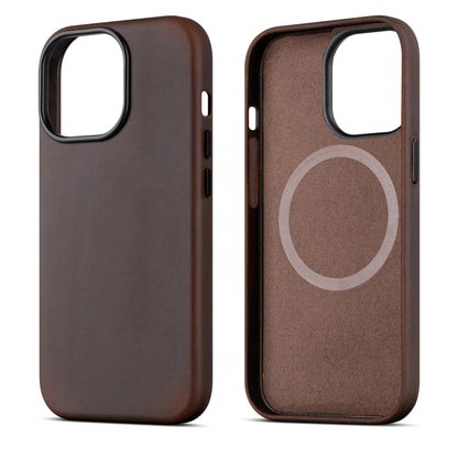 maogoam for iPhone 13 Pro Max Case Leather, Genuine Crazy Horse Leather Case for iPhone 13 Pro Max 6.7",Compatible with MagSafe, Indiana-Jones Style, Black