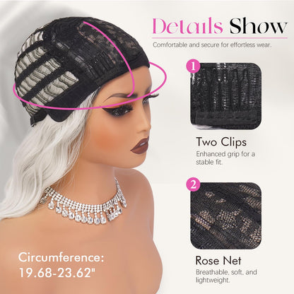 Peruca Sofeiyan Bob Wavy cu Breton 30 cm Fibra Kanekalon