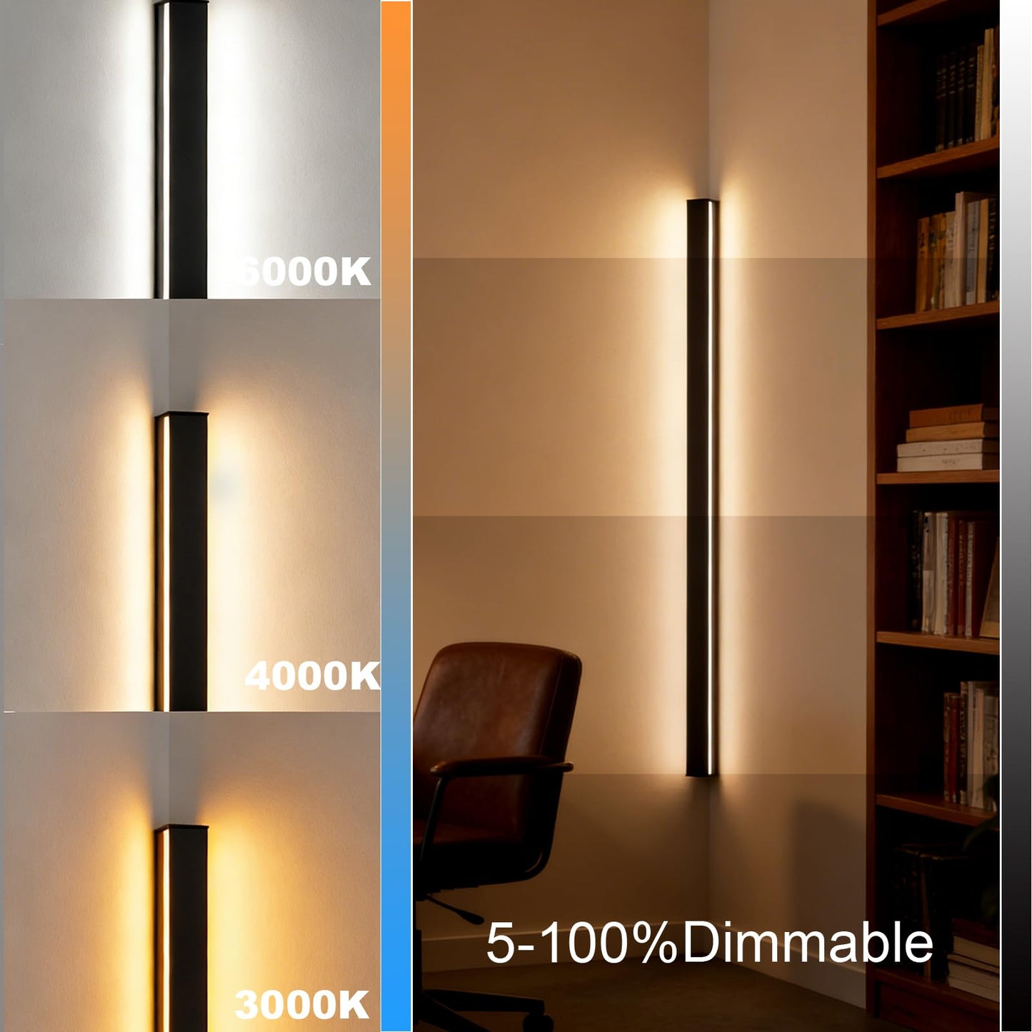 Lampa perete LANMOU LED 150 cm 50W 4000 lm cu telecomanda