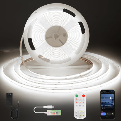 Banda LED Ruan App Control COB 5m 24V 6000K alb rece