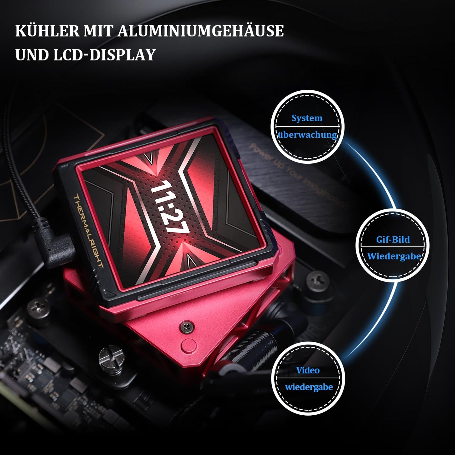 Thermalright FW 360 Ultra ARGB Black Refroidisseur d'eau pour processeur, 3 ventilateurs PWM, écran LCD IPS avec résolution 480 x 480, pour AM4/AM5 et Intel LGA1700/1851, écran 2,88"
