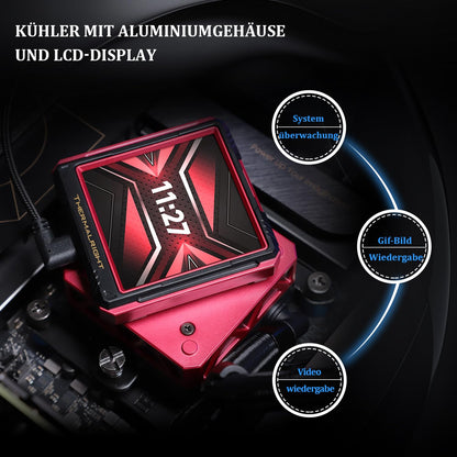 Thermalright FW 360 Ultra ARGB Black Refroidisseur d'eau pour processeur, 3 ventilateurs PWM, écran LCD IPS avec résolution 480 x 480, pour AM4/AM5 et Intel LGA1700/1851, écran 2,88"