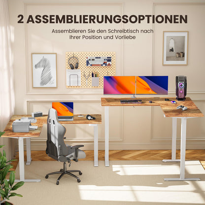 Birou ErGear Corner Desk 160x140 cm reglabil electric 100 kg