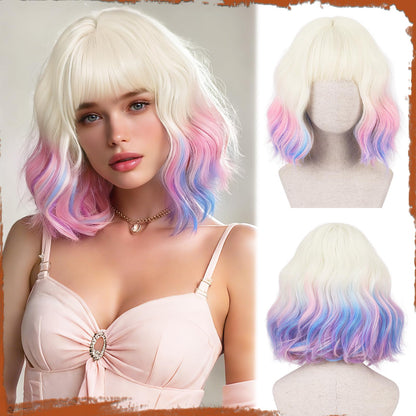 Peruca Sofeiyan Bob Wavy cu Breton 30 cm Fibra Kanekalon