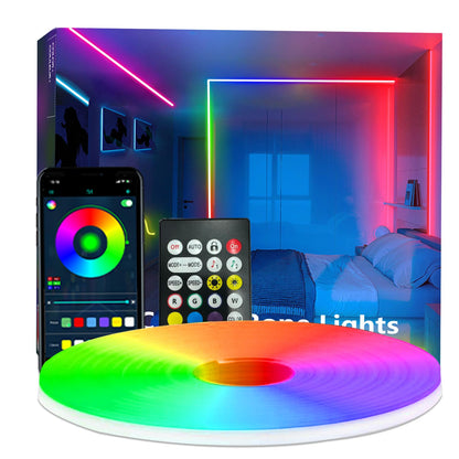 Banda LED Bvokon RGBIC Neon Rope Lights 20M Bluetooth App Remote