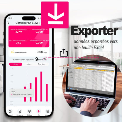 Contor energie TONGOU Wi-Fi 50A 1 faza LCD smart DIN rail