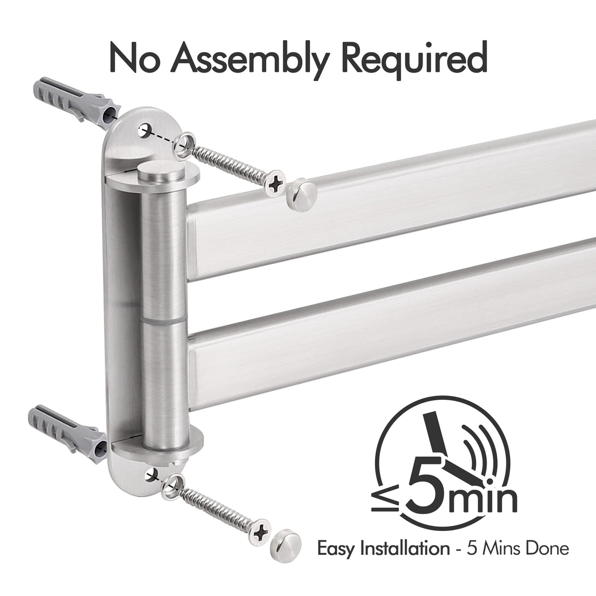 Suport prosoape KES A2104S2L50-2 inox SUS304 2 brate 50 cm