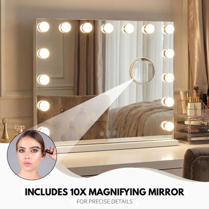 Oglinda cosmetica Bayt Hollywood 58x46 cm 10x magnification alba