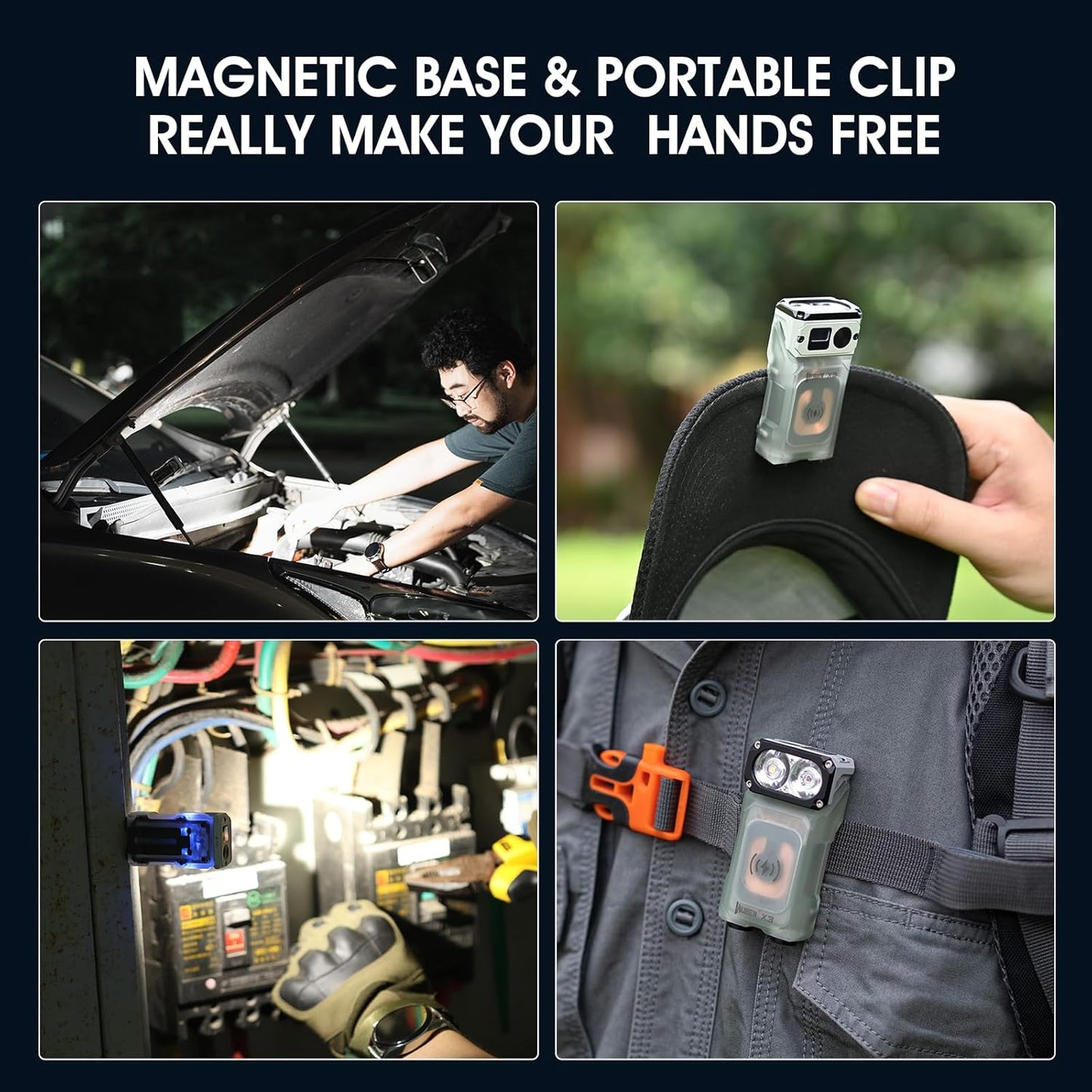 WUBEN X3 Mini Rechargeable Flashlight with Charging Base 180 Degree EDC Keychain Flashlight Twist Ip65 Waterproof Magnet Pocket Flashlights 10 Mode Type-C Lanyard for Camping, Outdoor,Inspection, Gift